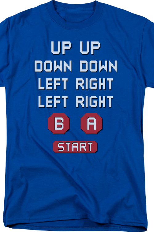 Retro Contra Cheat Code 30 Lives T-Shirtmain product image