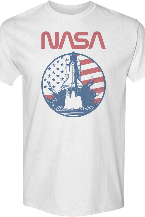 Retro Flag Blastoff NASA T-Shirtmain product image