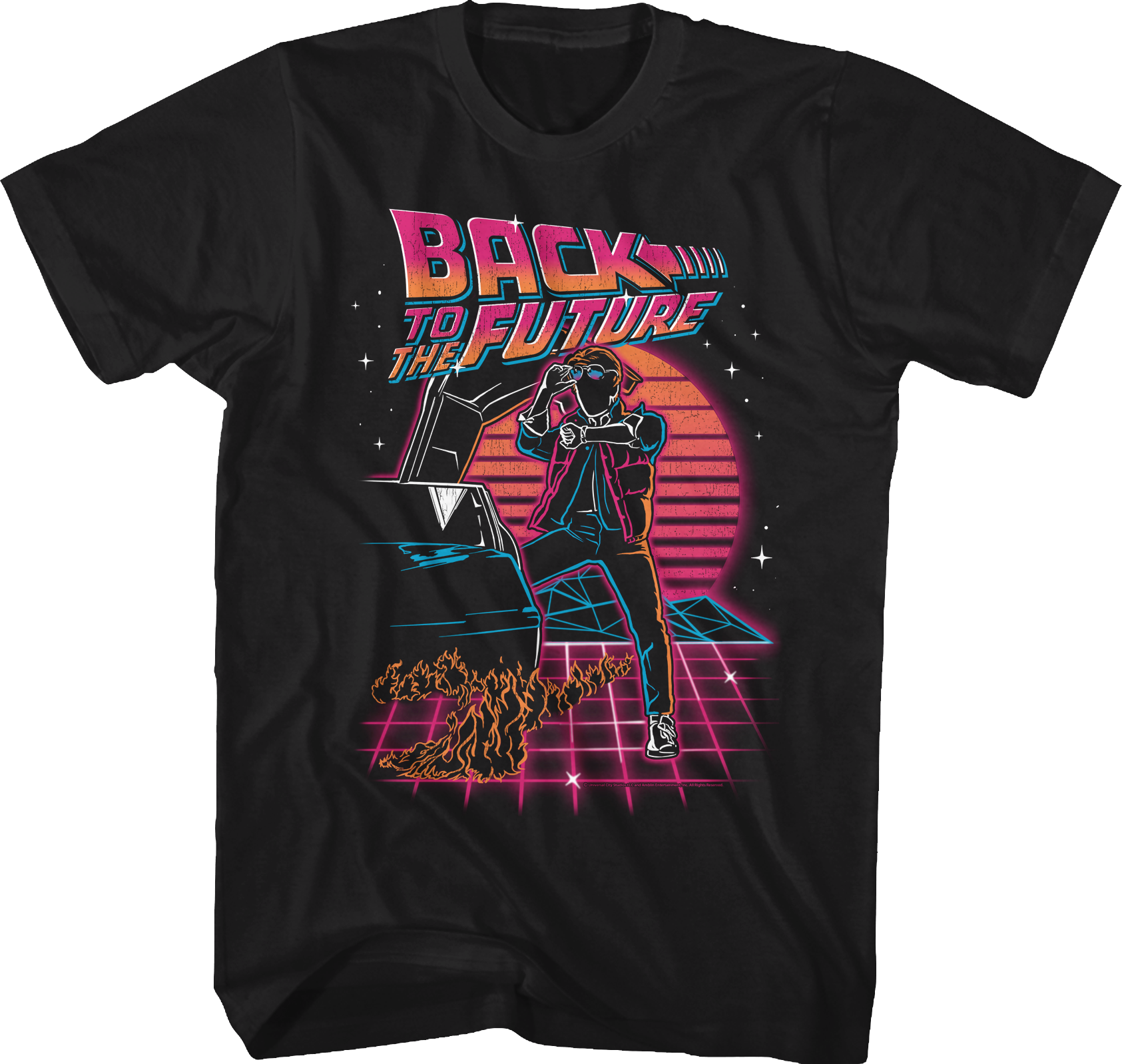 Retro Neon Back To The Future T Shirt