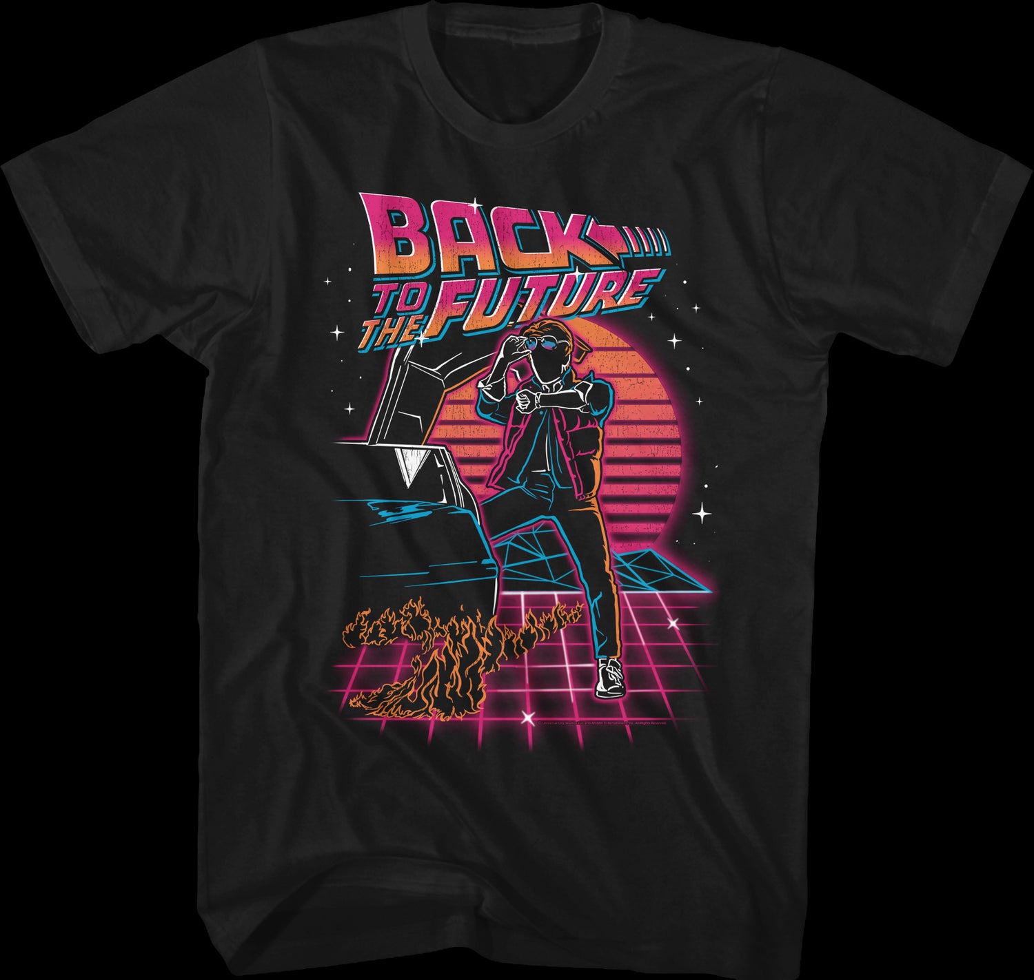 Retro Neon Back To The Future T-Shirt