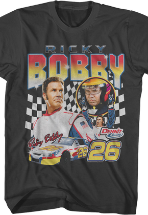 Ricky Bobby Checkered Flag Collage Talladega Nights T-Shirt