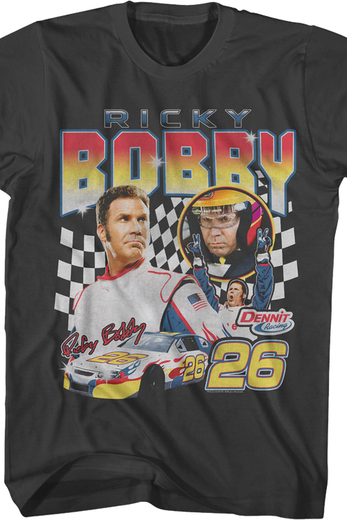 Ricky Bobby Checkered Flag Collage Talladega Nights T-Shirtmain product image