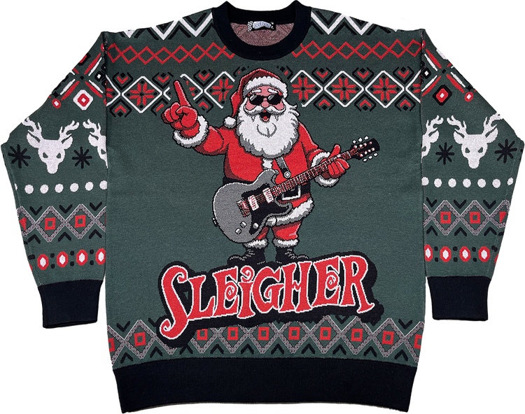 Santa Claus Sleigher Knitted Christmas Sweatermain product image