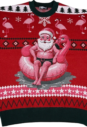 Santa Chilling In The Pool Knitted Christmas Sweater