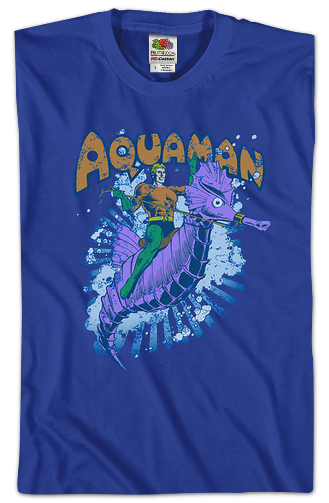 Seahorse Aquaman T-Shirt: DC Comics Mens T-Shirt