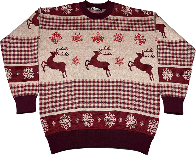 Snowflakes & Reindeer Knitted Christmas Sweatermain product image