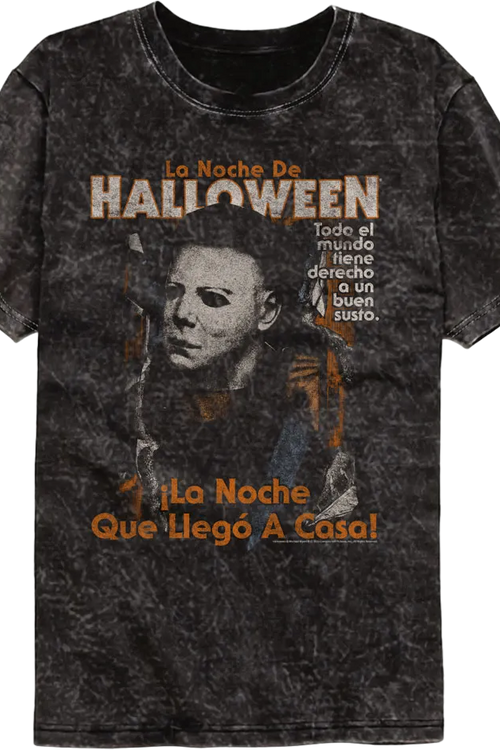 Spanish Poster Halloween Mineral Wash T-Shirtmain product image