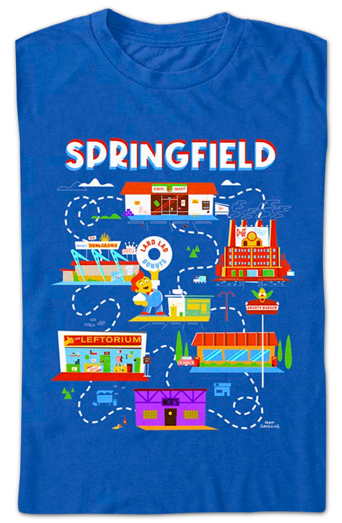 Springfield Map Simpsons T-Shirt