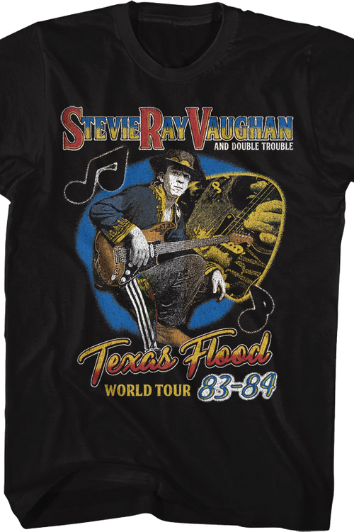 Front & Back Texas Flood World Tour Stevie Ray Vaughan T-Shirtmain product image