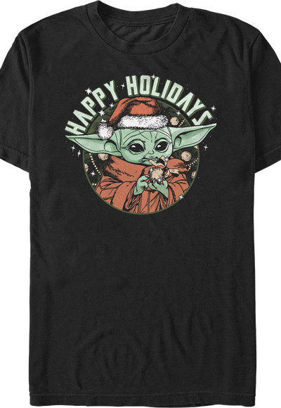 The Child Happy Holidays The Mandalorian Star Wars T-Shirt