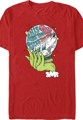 The Grinch Heart Size Snow Globe Dr. Seuss T-Shirt