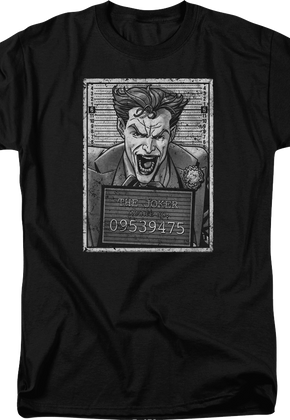 The Joker Black & White Mugshot DC Comics T-Shirt