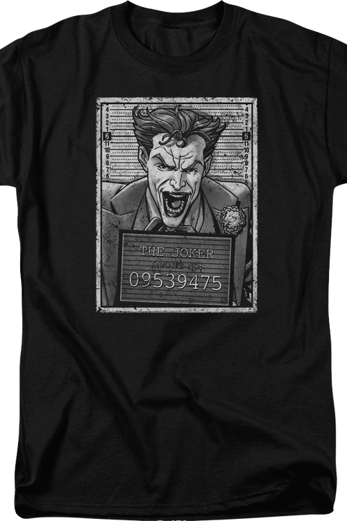 The Joker Black & White Mugshot DC Comics T-Shirtmain product image