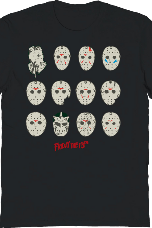 The Masks Of Jason Voorhees Friday The 13th T-Shirtmain product image