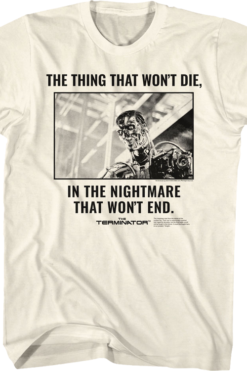 The Nightmare That Won't End Terminator T-Shirtmain product image