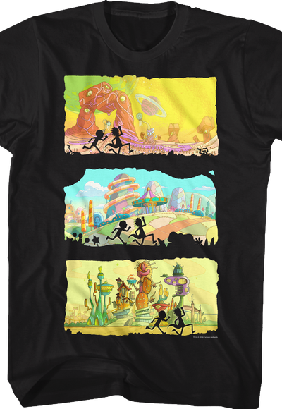 Three Worlds Rick and Morty T-Shirt