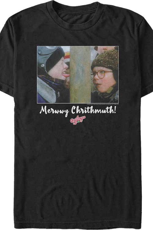 Triple Dog Dare Merwwy Chrithmuth Christmas Story T-Shirtmain product image