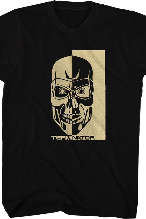 Two-Toned Endoskeleton Skull Terminator T-Shirtmain product image