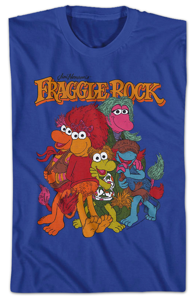 Vintage Blue Group Picture Fraggle Rock T-Shirt