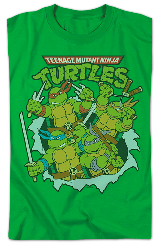 Vintage Green Group Photo Teenage Mutant Ninja Turtles T-Shirt