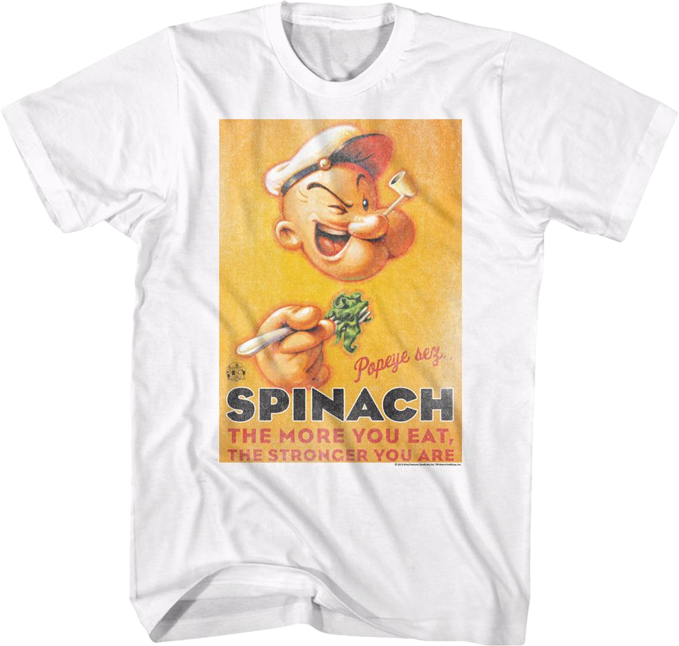 Vintage Spinach Poster Popeye T-Shirt