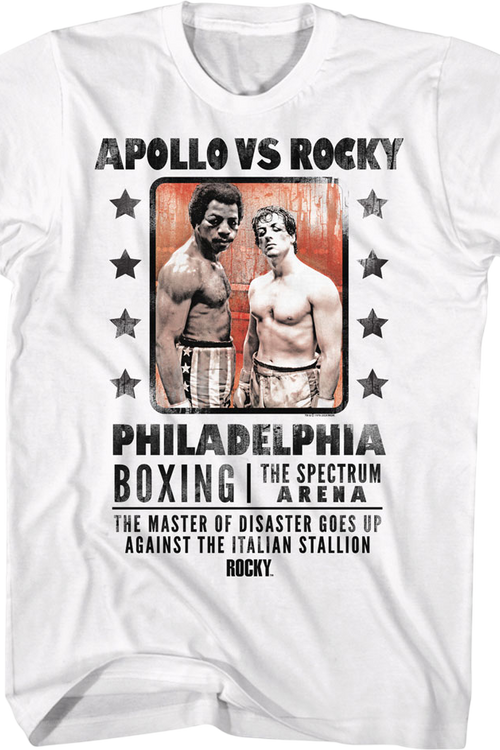 White Boxing Poster Apollo vs Rocky T-Shirtmain product image