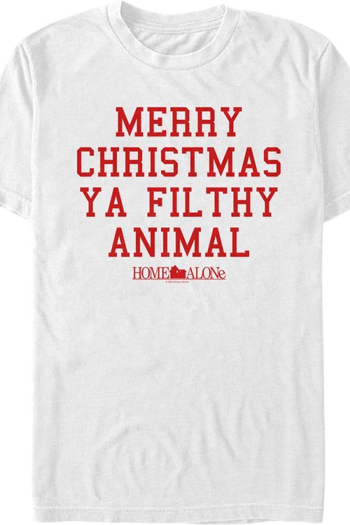 White Merry Christmas Ya Filthy Animal Home Alone T-Shirtmain product image