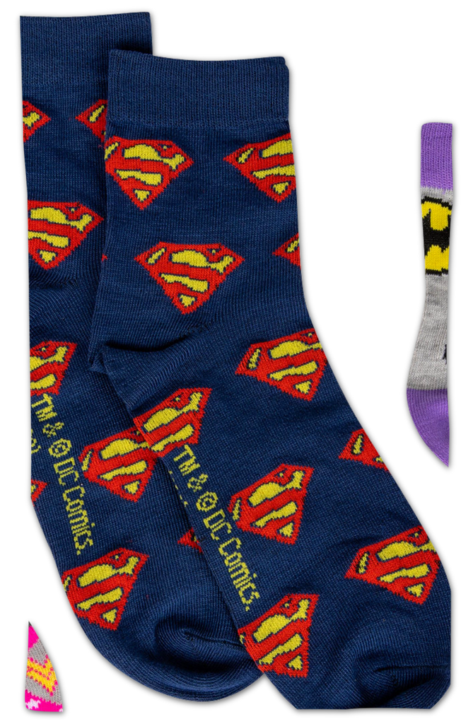 Womens Batgirl Supergirl Wonder Woman 3-Pair Quarter Socks
