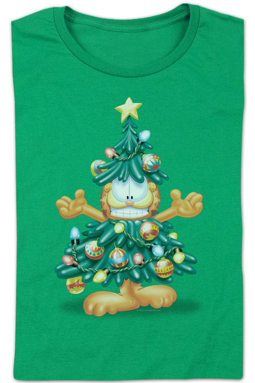 Womens Christmas Tree Garfield Shirtmain product image