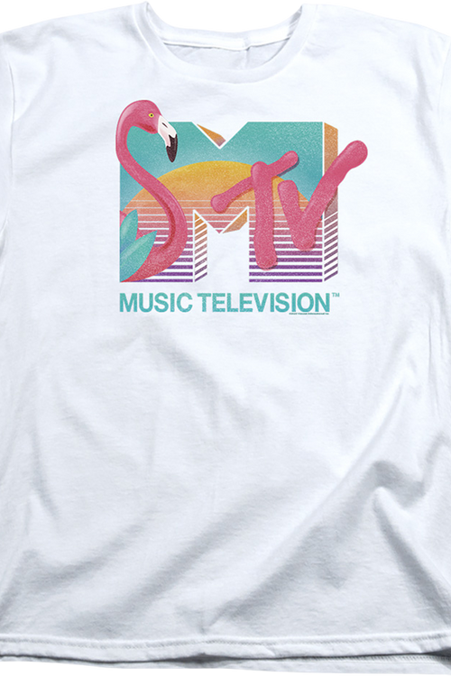 Womens Flamingo Sunset Logo MTV Shirtmain product image