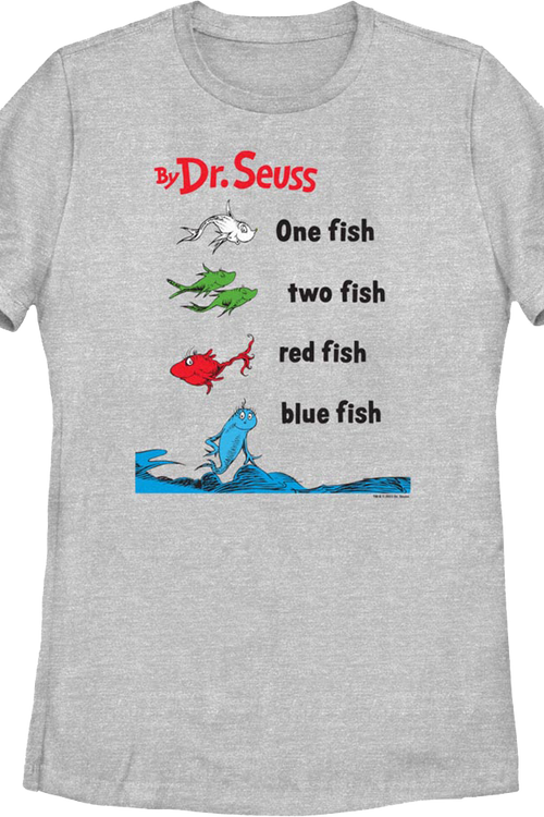 Womens One Fish, Two Fish, Red Fish, Blue Fish Dr. Seuss Shirtmain product image