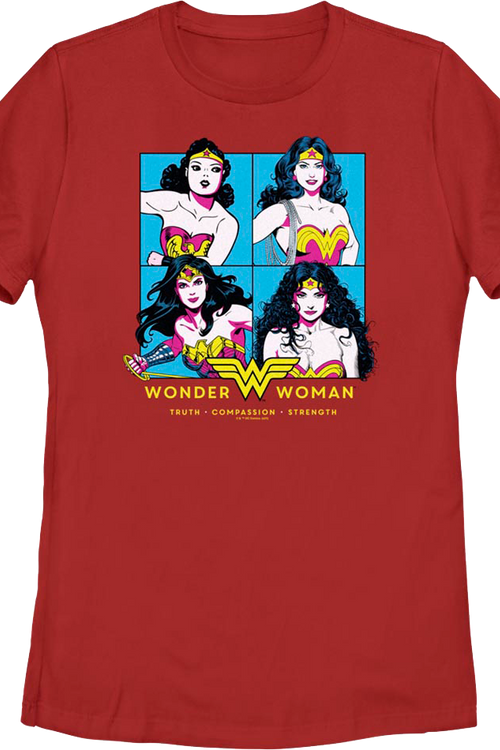 Womens Wonder Woman Through The Years DC Comics Shirtmain product image