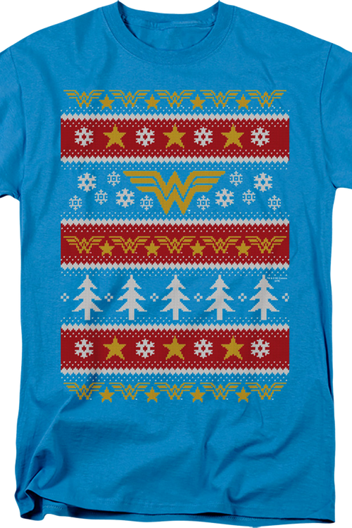 Wonder Woman Faux Ugly Christmas Sweater DC Comics T-Shirtmain product image