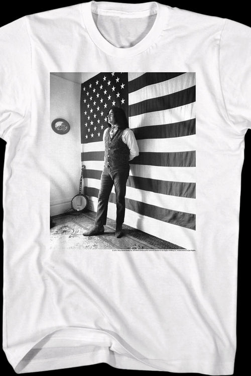 Black Garcia & Jerry White American T-Shirt Flag