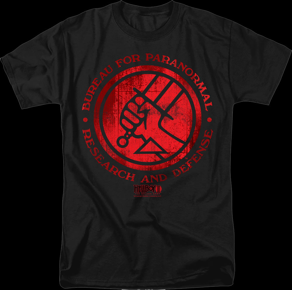 Bureau For Paranormal Research And Defense Logo Hellboy T-Shirt