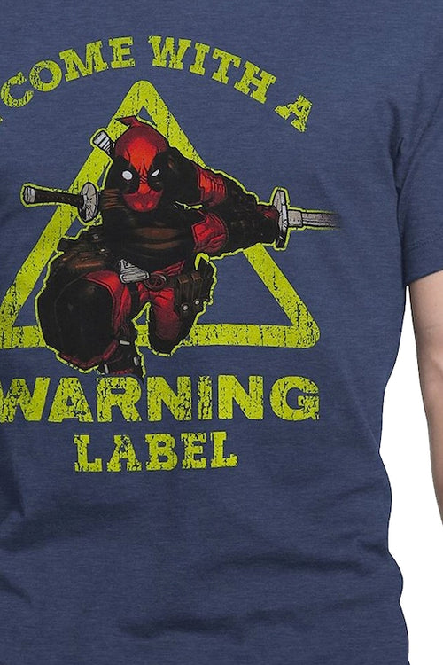 Deadpool I Come With A Warning Label Marvel Comics T-Shirtmain product image