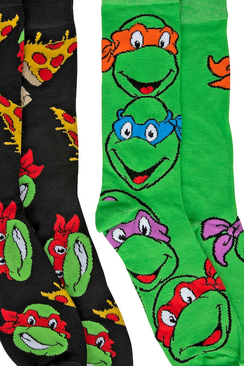 Faces And Pizza 2-Pack Teenage Mutant Ninja Turtles Socksmain product image