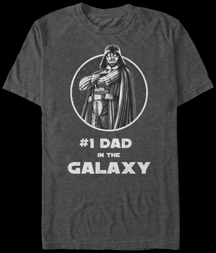 Charcoal #1 Dad in the Galaxy T-Shirt: Star Wars Mens T-Shirt