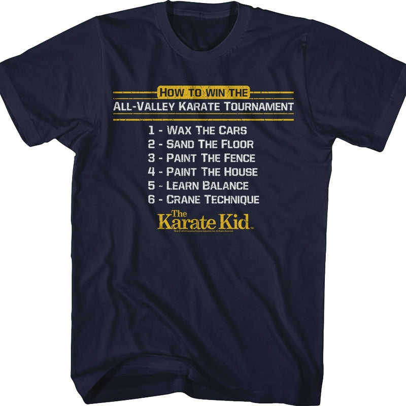 How To Win All Valley Tourney Shirt: Karate Kid Mens T-Shirt