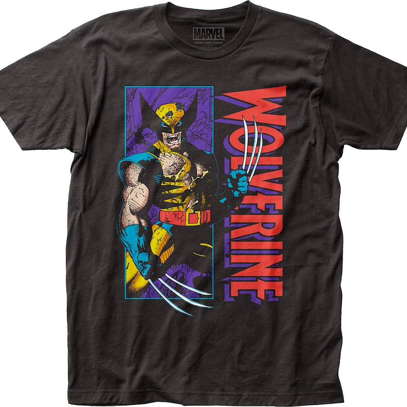 Jim Lee 1990s Wolverine T-Shirt: Marvel Comics Mens T-Shirt