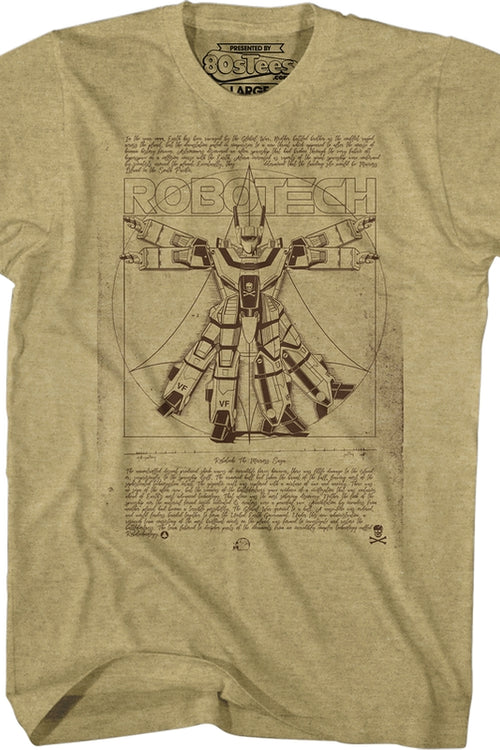 Khaki Valkyrie Vitruvian Robotech Shirtmain product image