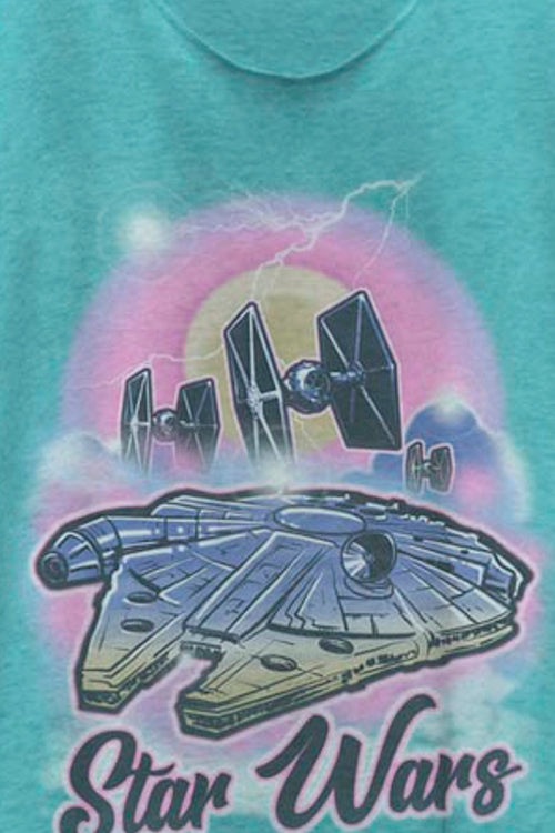 Ladies Airbrush Millennium Falcon Star Wars Racerback Tank Topmain product image