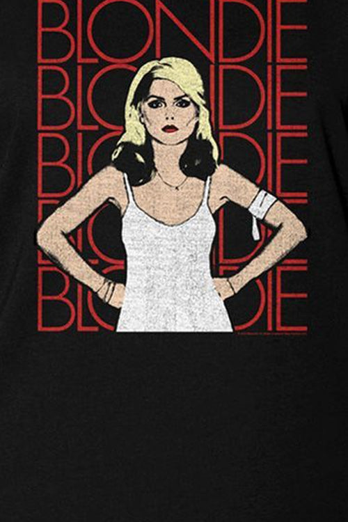 Ladies Debbie Harry And Repeating Band Name Blondie Muscle Tank Topmain product image