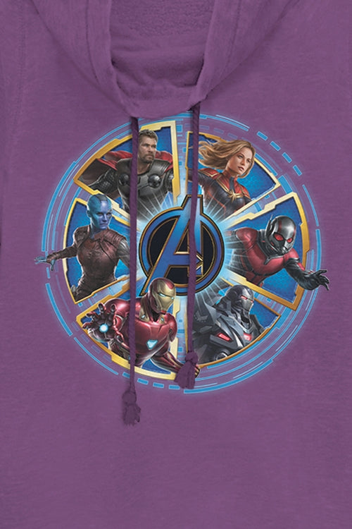 Ladies Wheel of Heroes Avengers Endgame Cowl Neck Sweatshirtmain product image