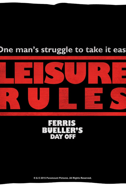 Leisure Rules Ferris Bueller's Day Off Throw Pillowmain product image