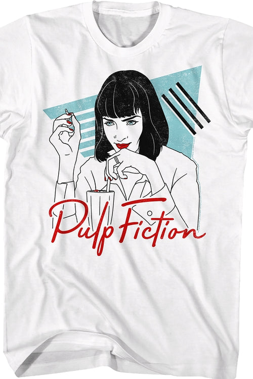 White Mia Wallace Pulp Fiction T-Shirtmain product image