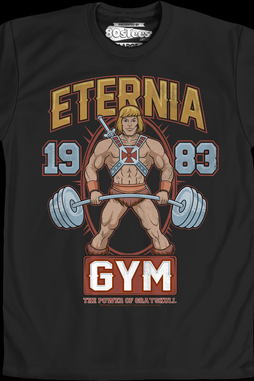 MOTU Eternia Gym He-Man T-Shirt: Masters of the Universe Mens T-Shirt