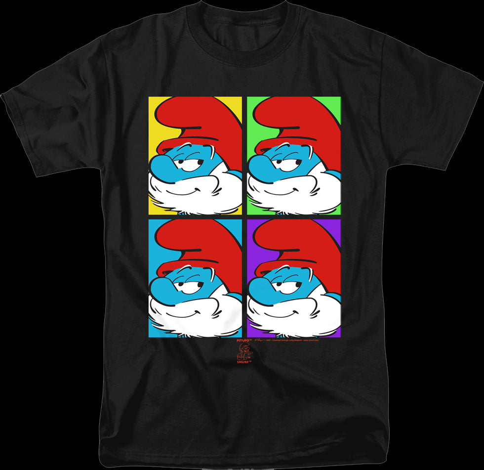 Papa Smurf Pop Art Smurfs T-Shirt