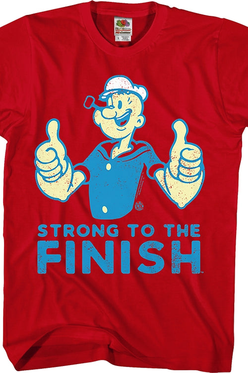 Red Strong To The Finish Popeye T-Shirtmain product image