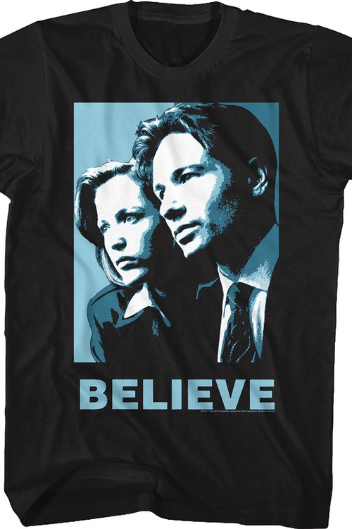 Scully and Mulder Believe X-Files T-Shirtmain product image